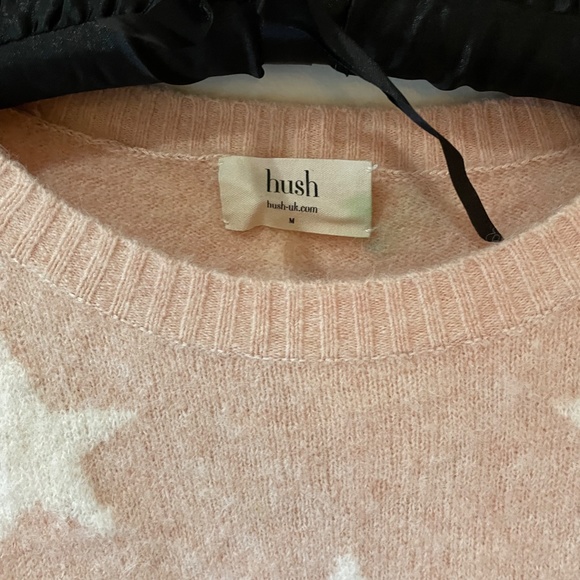 HUSH UK SWEATER PALE PINK WITH ECRU STARS - Picture 2 of 2